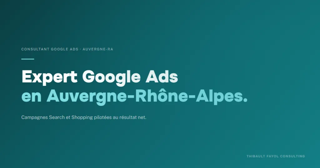 Consultant Google Ads Auvergne-Rhône-Alpes