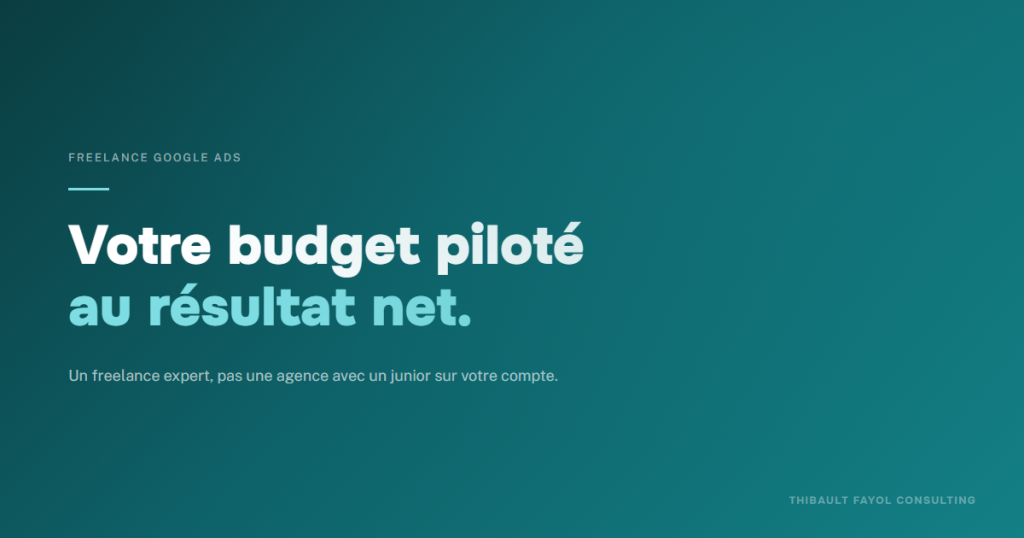 Freelance Google Ads - Pilotage au résultat net