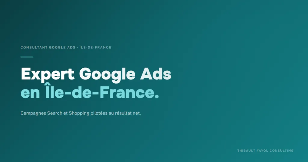 Consultant Google Ads Île-de-France