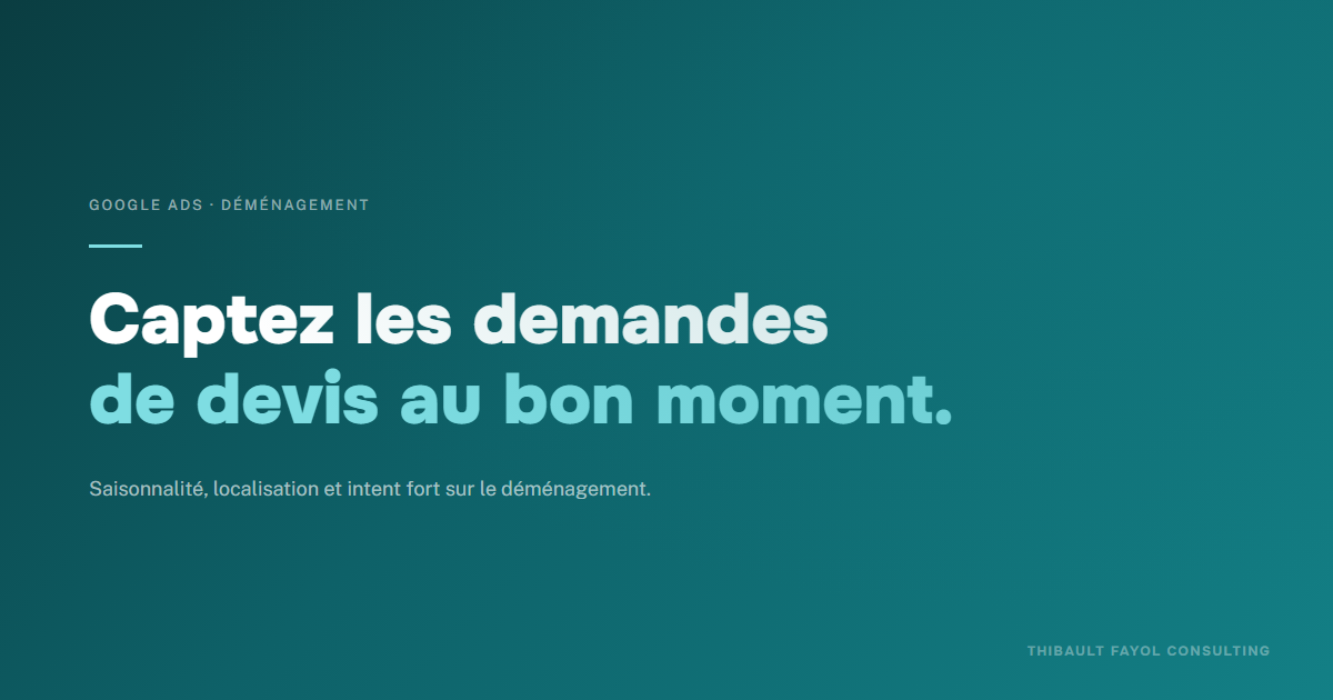 Google Ads pour les déménageurs
