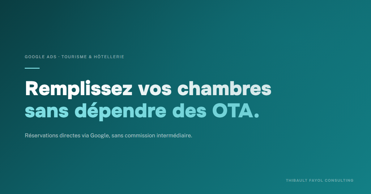 Google Ads pour l’hôtellerie et le tourisme