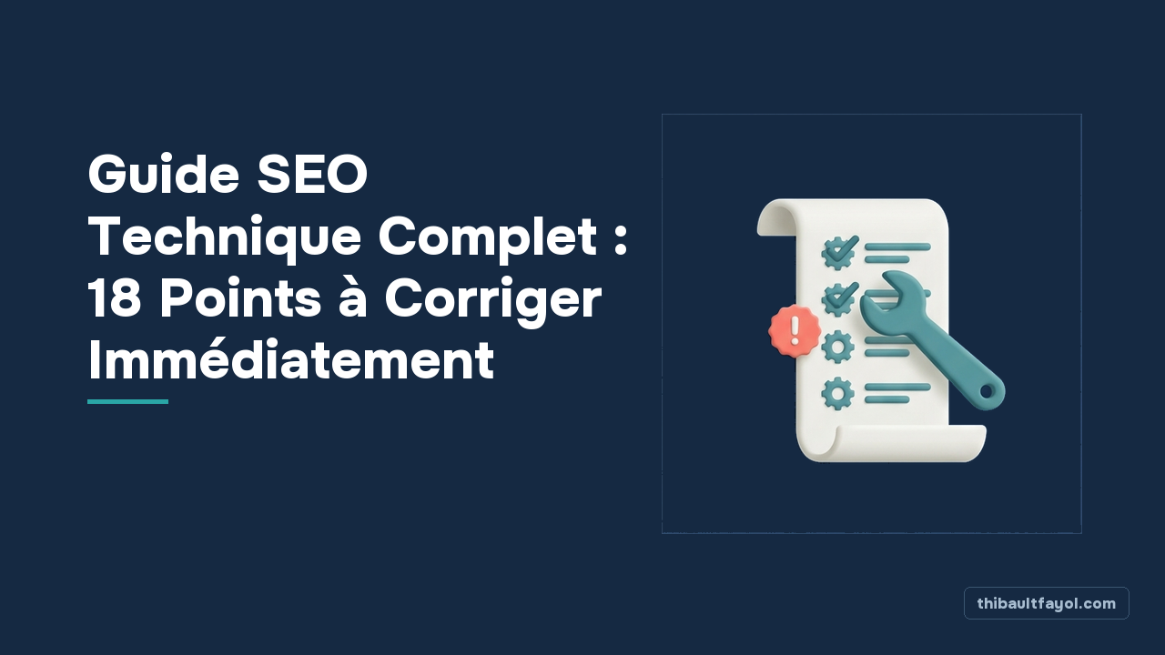 Guide SEO Technique Complet : 18 Points à Corriger Immédiatement