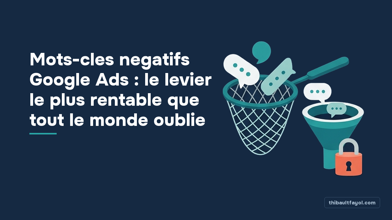 Mots-cles negatifs Google Ads : le levier le plus rentable que tout le monde oublie